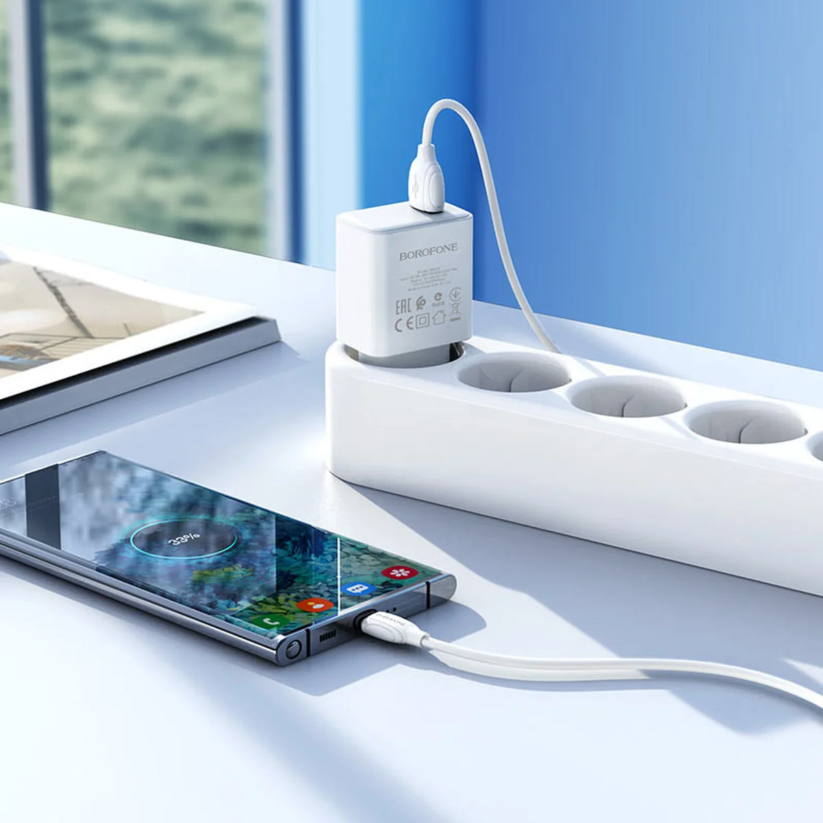СЗУ Borofone BA66A QC3.0 (1USB-A) White