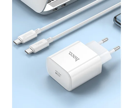 СЗУ Hoco C76A Pro Majestic PD30W (1C) + Type-C to Type-C White