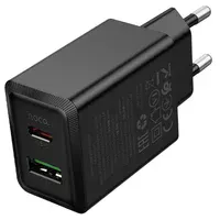 СЗУ Hoco N71 Nuevo PD30W+QC3.0 (1USB-A/1C) Black