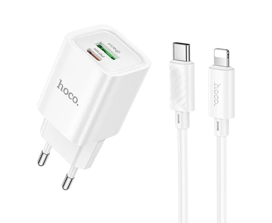 СЗУ Hoco C149A Charm PD30W+QC3.0 + Type-C to Lightning White
