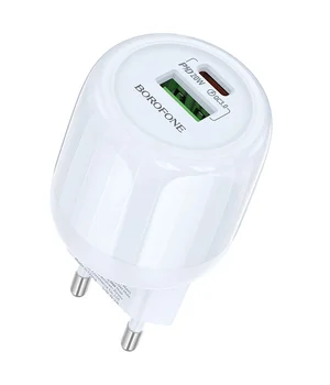 СЗУ Borofone BA93A Lustrous PD20W+QC3.0 (1USB-A/1C) Blue