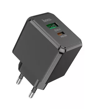 СЗУ Hoco CS14A PD20W+QC3.0 (1USB-A/1C) Black