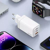 СЗУ Usams US-CC180 65W ACC 3 Ports GaN Sandru series White