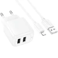 СЗУ Hoco CS51A Surplus (2USB-A) + кабель USB to Lightning White