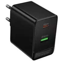 СЗУ Borofone BAS17A Erudite PD65W+QC3.0 (1USB-A/1C) Black