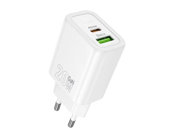 СЗУ Hoco N61 Gentle PD20W+QC3.0 (1USB-A/1C) White