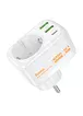 СЗУ Hoco AC26 Changer Outlet Extender 20W (2USB-A/1C/1Socket) White