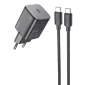 СЗУ Hoco N40 Mighty 1C PD20W + Type to Type-C Black