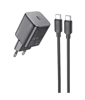СЗУ Hoco N40 Mighty 1C PD20W + Type to Type-C Black
