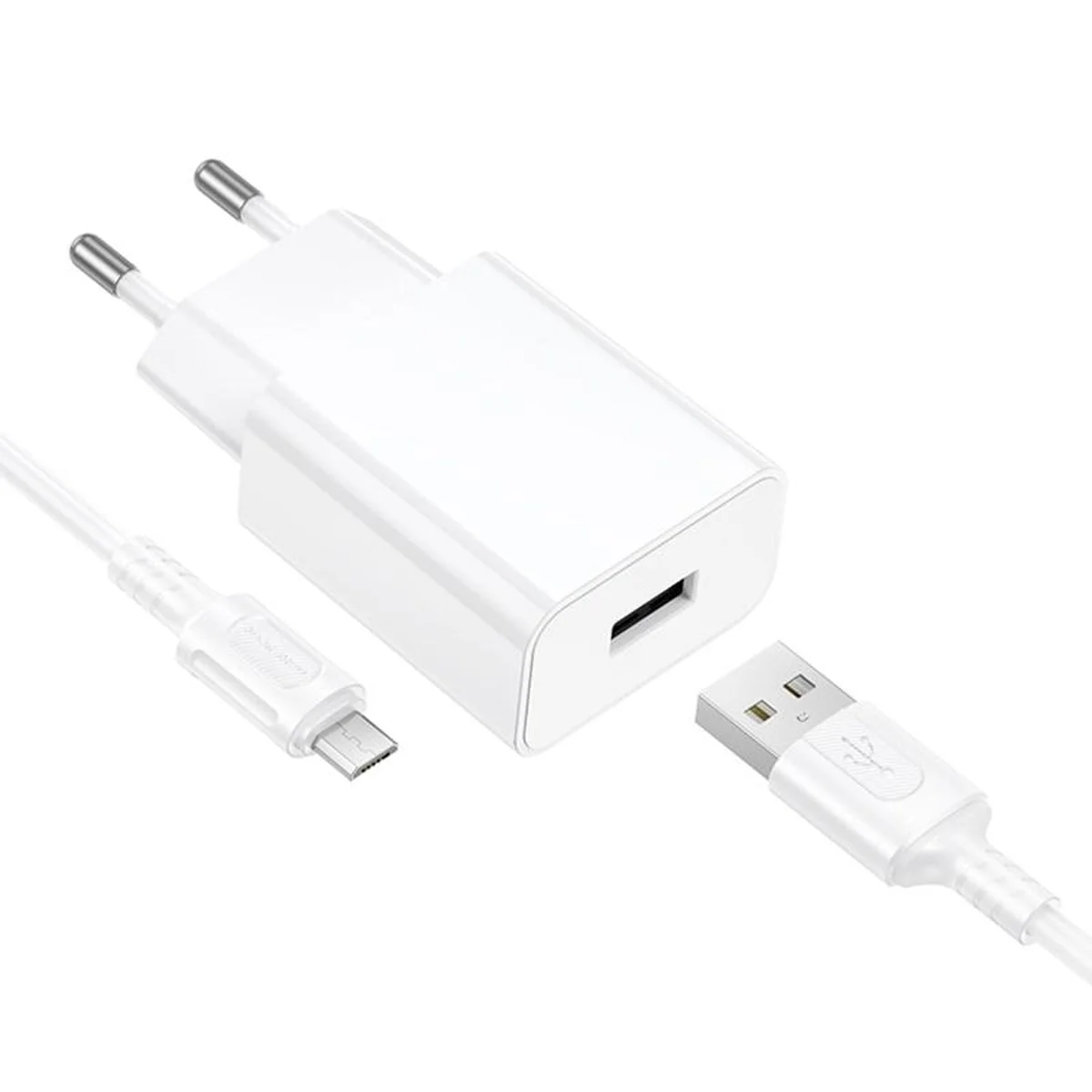 СЗУ Borofone BA110A Lemi 7.5W (1USB-A) + кабель USB to MicroUSB White