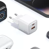 СЗУ Usams US-CC189 PD30W + QC3.0 A+C X-ron Series White