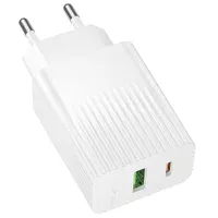 СЗУ Borofone BAS76A Source PD30W+QC3.0 (1USB-A/1C) White