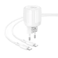 СЗУ Borofone BA94A Lustrous PD30W+QC3.0 (1USB-A/1C) + кабель Type-C to Type-C White