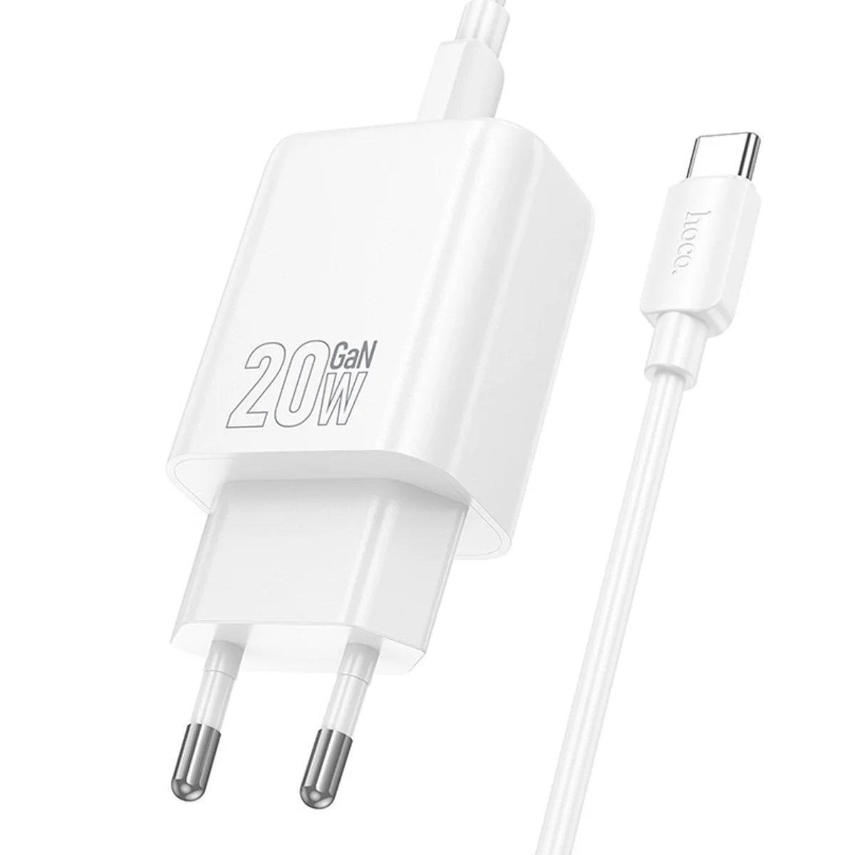 СЗУ Hoco N60 Gentle PD20W (1USB-C) + кабель Type-C to Type-C White