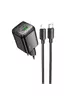СЗУ Hoco N53 Monsoon PD30W+QC3.0 (1USB-A/1C) + кабель Type-C to Lightning Black