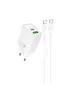 СЗУ Hoco N61 Gentle PD20W+QC3.0 (1USB-A/1C) + кабель Type-C to Type-C White