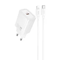 СЗУ Hoco N62 Gentle PD30W (1USB-C) + кабель Type-C to Lightning White