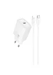 СЗУ Hoco N62 Gentle PD30W (1USB-C) + кабель Type-C to Lightning White