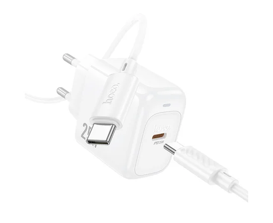 СЗУ Hoco CS53A Surplus PD25W (1USB-C) + кабель Type-C to Type-C White