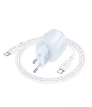 СЗУ Borofone BA93A Lustrous PD20W+QC3.0 (1USB-A/1C) + кабель Type-C to Type-C Blue