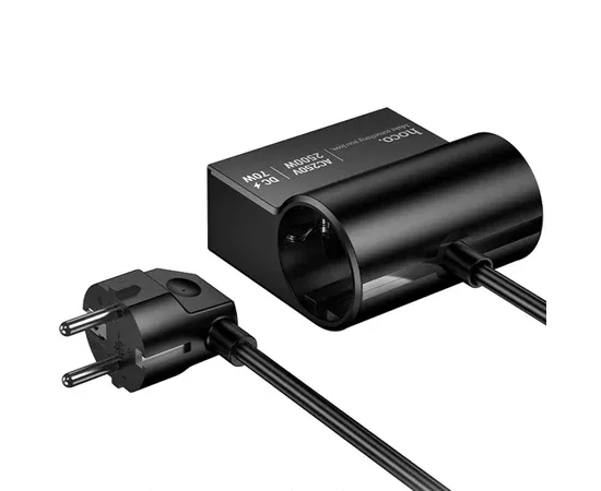 СЗУ Hoco AC34 Win 2 position 70W QC+PD (1USB-A/3C/1Socket) (1.5m) Black