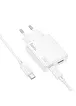 СЗУ Hoco C142A Direct PD20W+QC3.0 (1USB-A/1C) + кабель Type-C to Type-C White