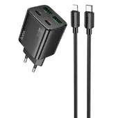 СЗУ Hoco N56 Fundador PD30W four-port (2C2A) + Type-C to Lightning Black