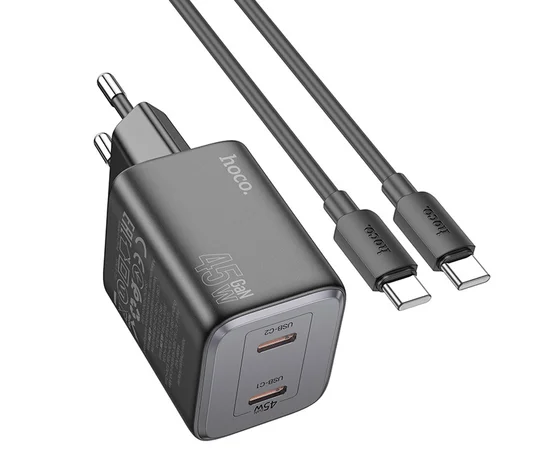 СЗУ Hoco N42 Elogiado 2C PD45W + Type to Type-C Black