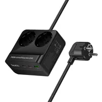 Удлинитель Hoco AC27 Descanso (PD30W/2C/1A/2xSocket) (2m) Black