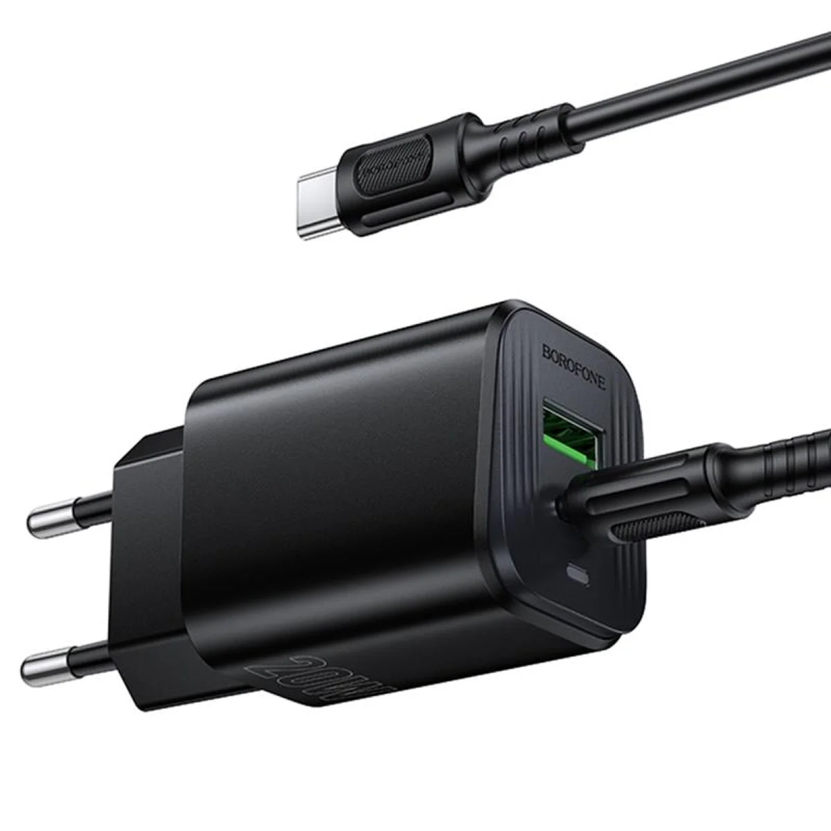 СЗУ Borofone BAS83A Star PD20W+QC3.0 (1USB-A/1C) + кабель Type-C to Type-C Black