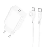 СЗУ Borofone BA21A Pro Long journey PD20W (1USB-C) + Type-C to Type-C White