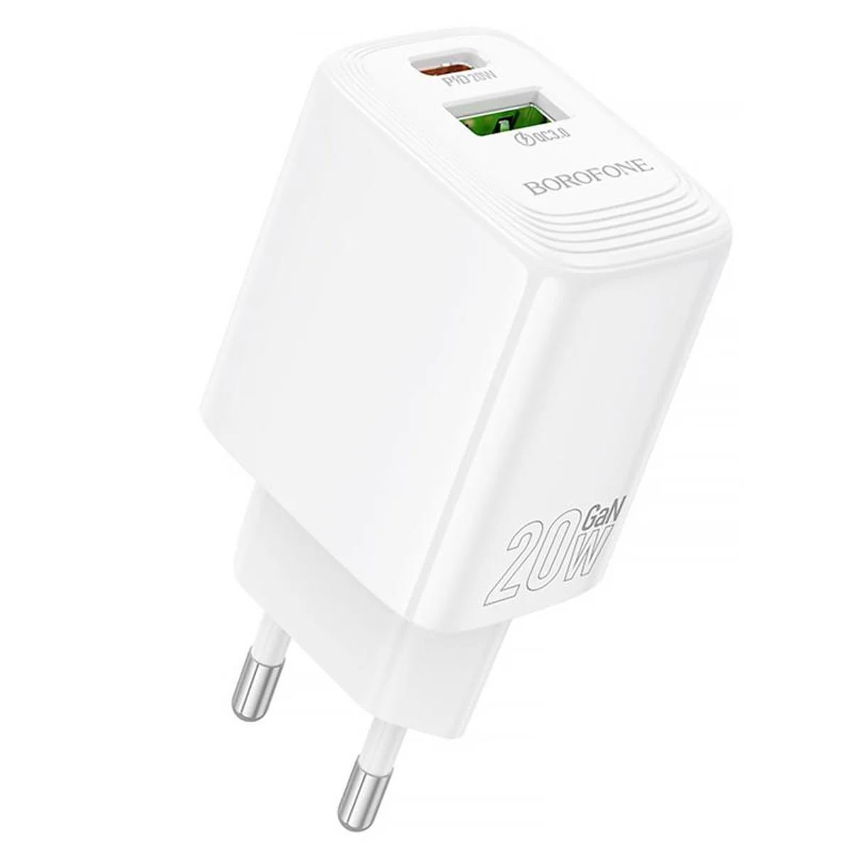 СЗУ Borofone BN27 Fuente PD20W+QC3.0 (1USB-A/1C) White