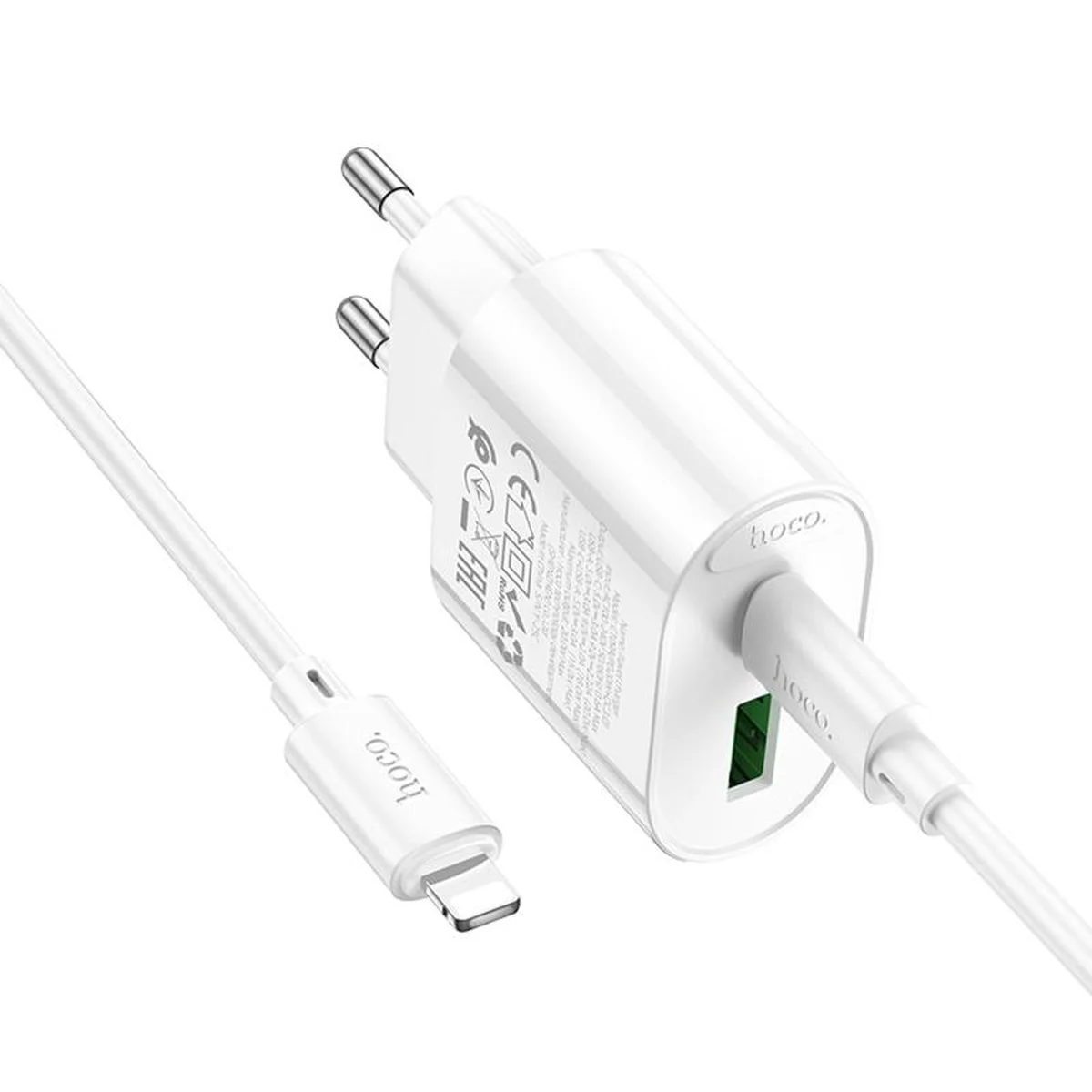 СЗУ Hoco C109A Fighter PD20W (1USB-C) + кабель Type-C to Lightning White