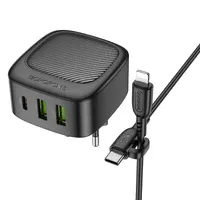 СЗУ Borofone BAS23A Lucky PD30W (1C2A) + Type-C to Lightning Black