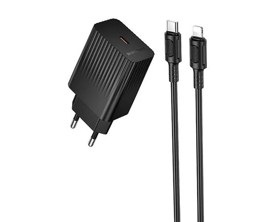 СЗУ Borofone BAS75A Source PD30W (1USB-C) + кабель Type-C to Lightning Black
