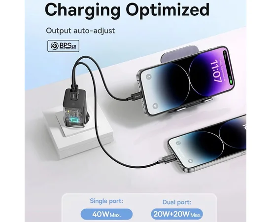 СЗУ Baseus GaN5 Pro OS + Type-C to Type-C 40W (CCGP18010) Black