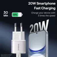 СЗУ Baseus GaN5S OS 1C 20W (P10162503) Moon White