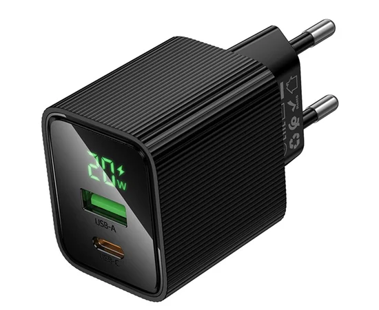 СЗУ Hoco CS83A Excellent with digital display PD20W+QC3.0 (1USB-A/1C) Black
