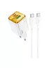 СЗУ Hoco N53 Monsoon PD30W+QC3.0 (1USB-A/1C) + Type-C to Type-C White
