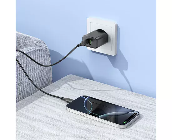 СЗУ Borofone BA88A Navy PD20W+QC3.0 (1USB-A/1C) Black