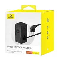 СЗУ Baseus PowerCombo PowerStrip 100W (2USB-A/2C/2Socket) (1.5m) (E00023609113-00) Cluster Black