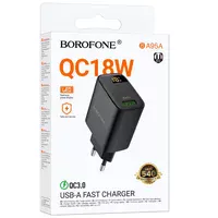 СЗУ Borofone BA95A Ilustre QC3.0 (1USB-A) Black