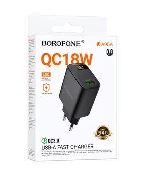 СЗУ Borofone BA95A Ilustre QC3.0 (1USB-A) Black