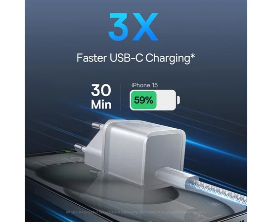 СЗУ Baseus GaN5S OS 1C 30W (P10162504) Moon White