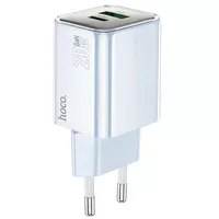 СЗУ Hoco N46 Glorious PD20W+QC3.0 (1USB-A/1C) Blue