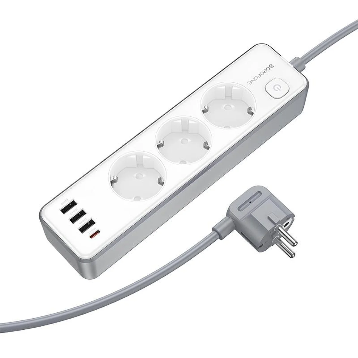 Удлинитель Borofone BAC9 Power PD20W (3USB-A/1C/3xSocket) (2m) White