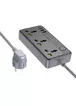 Подовжувач Borofone BAC2A (3USB-A/1C/3xSocket) (1.5m) Black