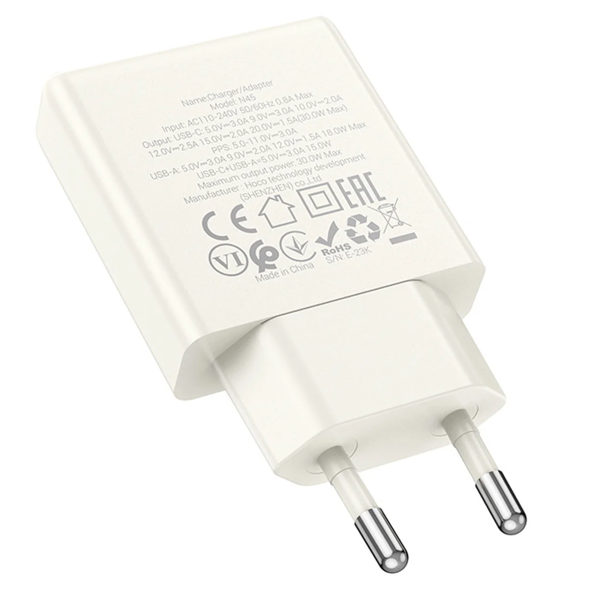 СЗУ Hoco N45 Biscuit PD30W+QC3.0 Moonlight white