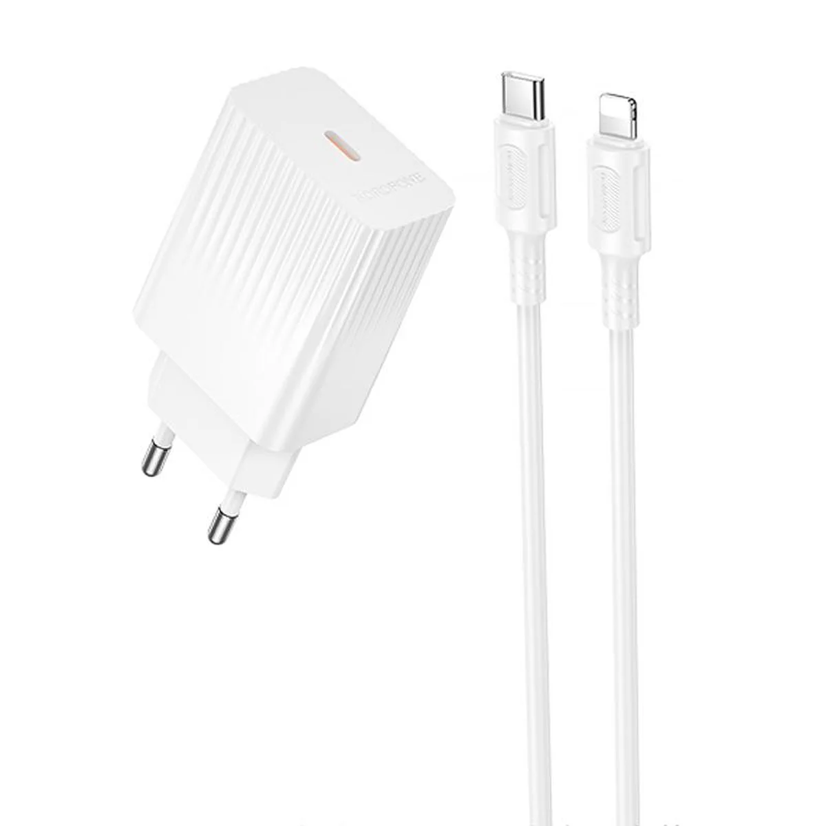 СЗУ Borofone BAS75A Source PD30W (1USB-C) + кабель Type-C to Lightning White