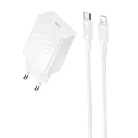 СЗУ Borofone BAS75A Source PD30W (1USB-C) + кабель Type-C to Lightning White